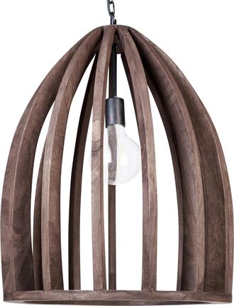Beliani L&aacute;mpara De Techo De Madera De Mango Oscura 165 Cm A Mano Pantalla Natural Manair