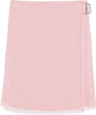 Burberry Buckle-fastening Wool Kilt - Dames - Korte rokken - Roze - 3XS - Wol - Rokken
