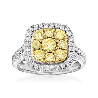 Ross-Simons Yellow and White Diamond Ring in 14kt 2-Tone Gold