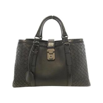 Bottega Veneta Pre-owned Handbags, female, Black, Size: ONE SIZE Pre-owned Lambskin Ayers Snake Bag