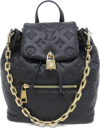 Louis Vuitton Black Leather Backpack (Pre-Owned)