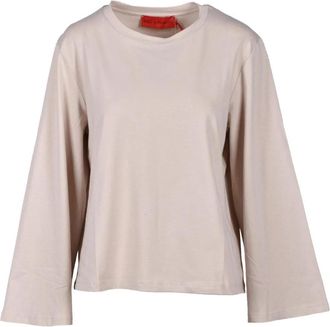 Wild Cashmere Zachte Cashmere Mix T-shirt - Dames - Longsleeves - Beige - S - Katoen - Tops