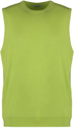 Malo Kasjmier Ribgebreid Vest - Heren - Cashmere truien - Groen - 2XL - Kasjmier - Truien & Vesten