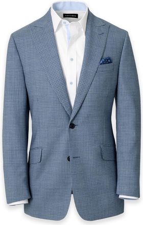 Paul Fredrick Houndstooth Wool Single Breasted Peak Lapel Suit Jacket