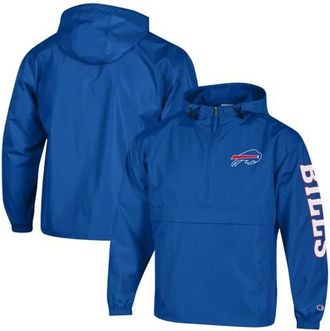 Champion Mens Champion Royal Buffalo Bills Packable Hooded Windbreaker Half-Zip Jacket at Nordstrom, Size Xx-Large