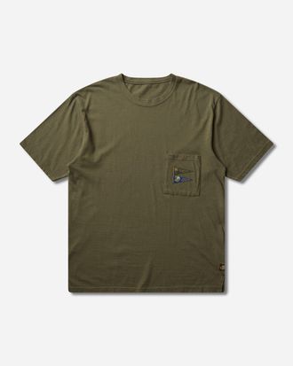 KAPITAL Men s 20/-Jersey Pennant T-Shirt (3Flags) Khaki