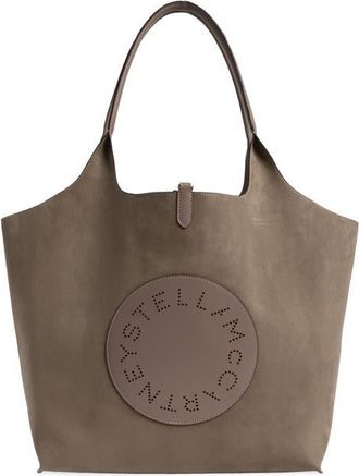 Stella McCartney Logo Reversible Tote with Pouch in Moss at Nordstrom