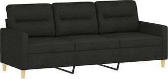 vidaXL Sof&aacute; De 3 Plazas De Tela Negro 180 Cm Vidaxl