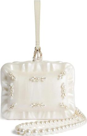 Simone Rocha Clutches, female, White, Size: ONE SIZE Pearl Embellished Top Handle Clutch