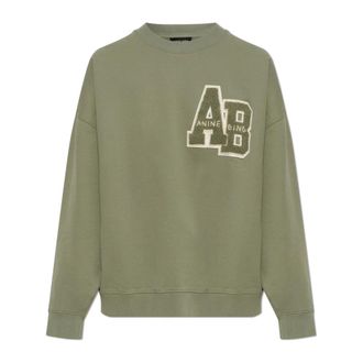 Anine Bing Miles Sweatshirt - Dames - Sweatshirts - Groen - L - Katoen - Hoodies & sweatvesten