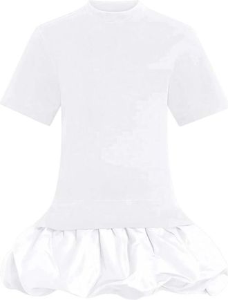 Patou White Crew Neck Mini Dress