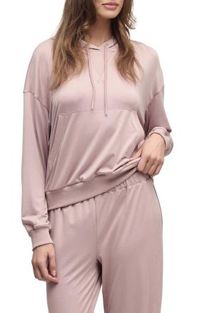 Barefoot Dreams Butterchic Crop Hoodie in Teaberry at Nordstrom, Size X-Large