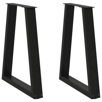 Berkfield Home Coffee Table Legs V-Shape 2 pcs Black 50x(72-73) cm Steel
