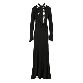 The Attico Viscose Crepe Midi Dress - female - The Attico - Maxi Dresses - Black - M - Dresses