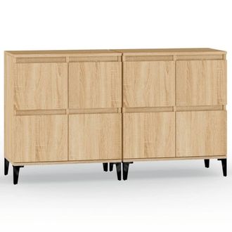 Berkfield Home Sideboards 2 pcs Sonoma Oak 60x35x70 cm Engineered Wood in Brown | Size: 60 x 35 x 70 cm