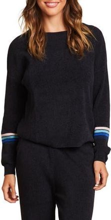 Barefoot Dreams CozyChic Ultra Lite Stripe Pullover in Black Multi at Nordstrom Rack, Size X-Small