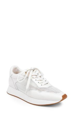 L'agence Deepa Mixed Media Running Sneaker in White Leather at Nordstrom, Size 8.5