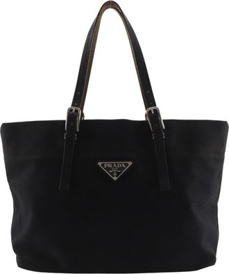 Prada Black Canvas Tote Bag (Pre-Owned)