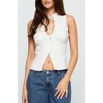 Princess Polly Tempting Tie Detail Crop Top in White at Nordstrom, Size 10