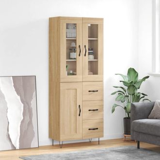 Berkfield Home Highboard Sonoma Oak 69.5x34x180 cm Engineered Wood in Brown