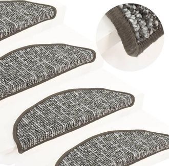 vidaXL Alfombras De Pelda&ntilde;os De Escalera 15 Uds Antracita 65x21x4 Cm Vidaxl