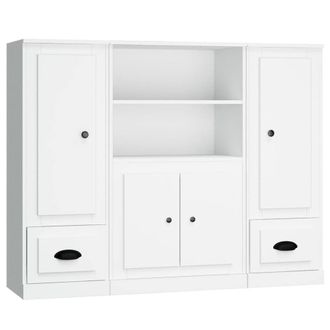 Berkfield Home Highboards 3 pcs White Engineered Wood