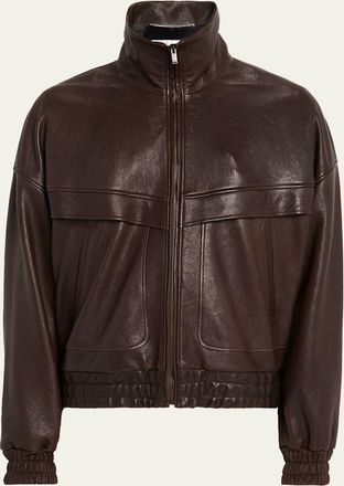 Saint Laurent Mens Leather Blouson Jacket