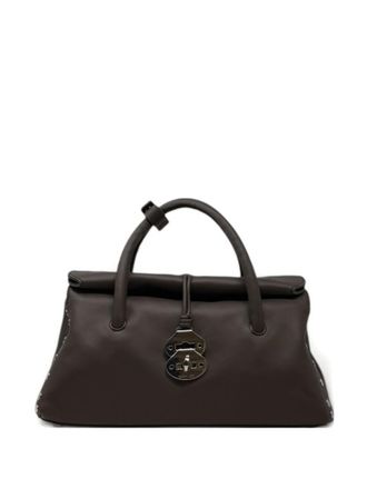 Zanellato Dark Brown Dotta Medium Satchel