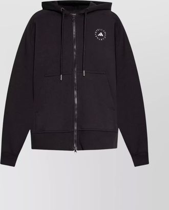 adidas by Stella McCartney organic cotton logo hoodie with kangaroo pocket