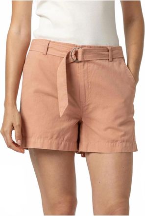 Lilla P Belted Canvas Shorts In Beige