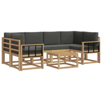 vidaXL Conjunto De Sof&aacute;s De Exterior 7 Pcs Blanco Y Antracita Vidaxl