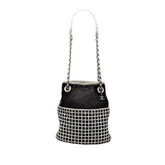 Chanel Black CC Mesh and Calfskin Bucket Bag