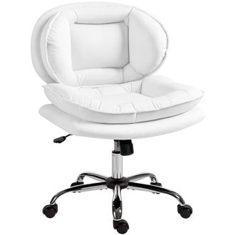 HOMCOM Silla de oficina 62x65x93 cm blanco