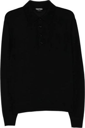 Tom Ford Wollen poloshirt - Zwart