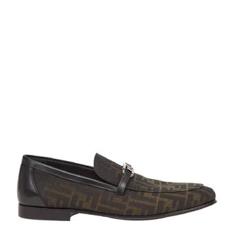 Fendi OLock Logo Jacquard Loafers, Brand Size 6 (US Size 7)