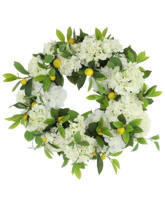 Creative Displays Inc. 22In Spring Wreath With Hydrangeas & Lemons