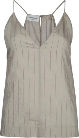 Jacob Cohen Blusa a righe con scollo a V - Grigio