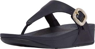 FitFlop Fit Flop Dames Lulu Kristal Leer Gesp Sandalen (Marineblauw)