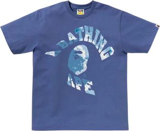 A Bathing Ape Tie Dye Twist College T-Shirt Navy 1L30-110-042-NAV