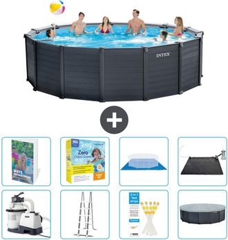 Intex Piscina Graphite Panel Redonda - 478x124 Cm - 9-piezas S582