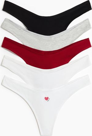 H&M 5er-Pack Baumwolltangas - White