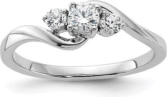 Diamond2Deal 14k White Gold Lab Grown Diamond Engagement Ring 0.33Ct Clarity- VS Color- G-H