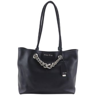 Miu Miu Black Leather Tote Bag (Pre-Owned)