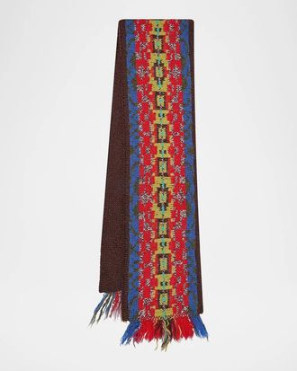 Dries Van Noten Men & apos;s Wool Fair Isle Fringe Scarf