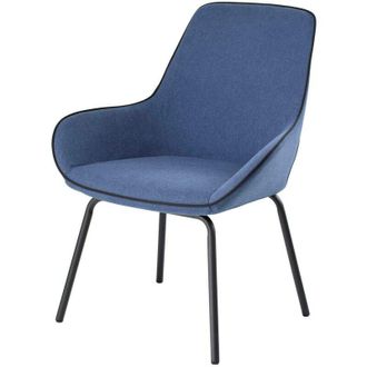 Dmora Silla De Oficina Dglionn, Sillas De Oficina Para Sala De Espera, Silla Ergon&oacute;mica Para Sala De Espera, 66x59h90 Cm, Azul - Dmora