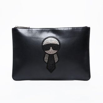 Fendi Black Rhinestone Clutch Bag (Pre-Owned)