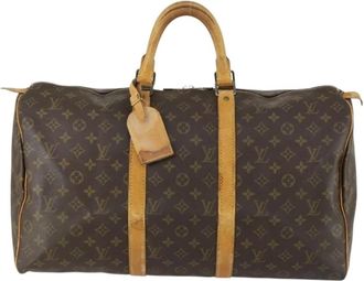 Louis Vuitton Pre-owned Weekend Bags, female, Brown, Size: ONE SIZE Pre-owned Vintage Monogram Keepall Travel Bag