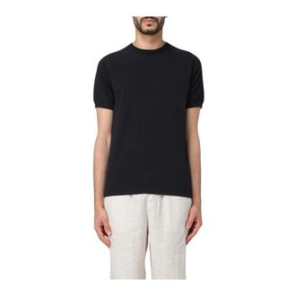 Aspesi T-Shirts, male, Black, 2XL, Short Sleeve Knit Crew Neck Top