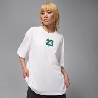 Nike Jordan Womens Jordan Essentials Short-Sleeve Graphic T-Shirt in White | DM3244-100
