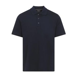 Brioni Polo Shirts, male, Blue, Size: 2XL Cotton Logo T-shirt